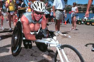 David Bailey won the male hand cranks on his way to Kona.